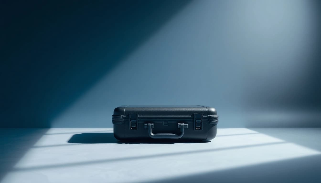 Hard case displaying superior durability in a stylish studio setting.