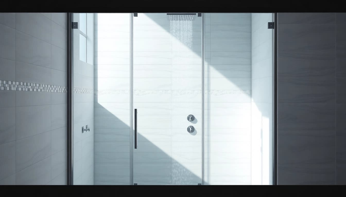 Moderne duschkabine 80x80 eckeinstieg mit eleganten Glasfronten und rainfall Dusche.