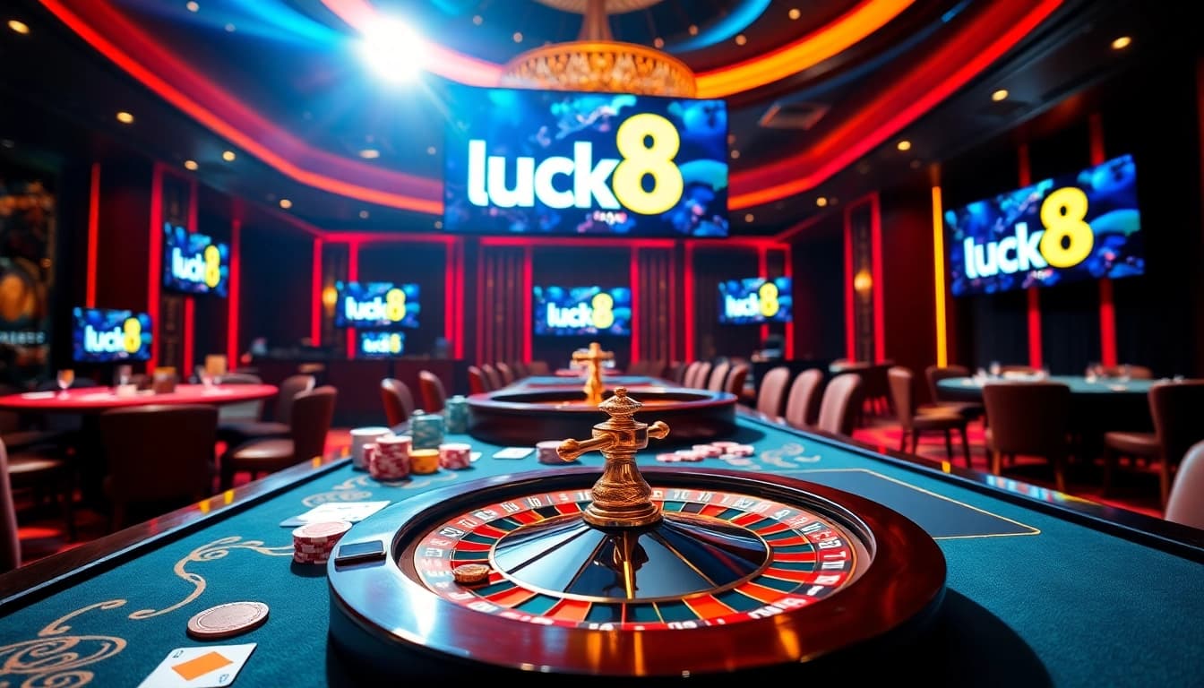 Experience thrill and excitement with luck8 at a luxurious casino table full of action.