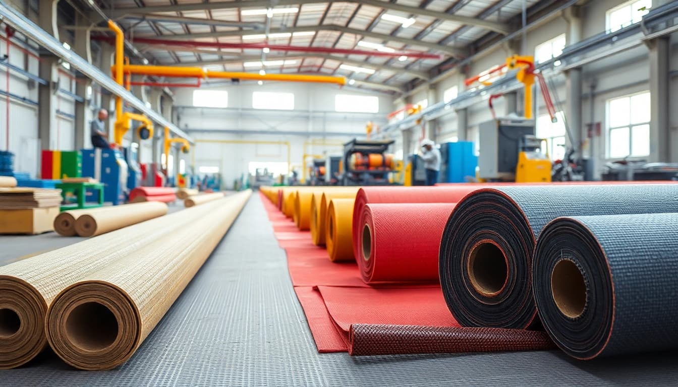 Fiberglass mat manufacturers showcasing high-quality production processes in a factory environment.