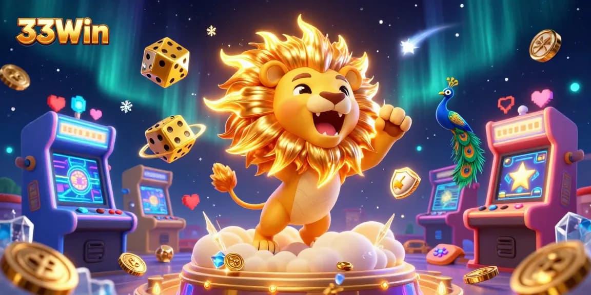 Play thrilling games at 33Win with vibrant 3D casino imagery and dynamic game elements.