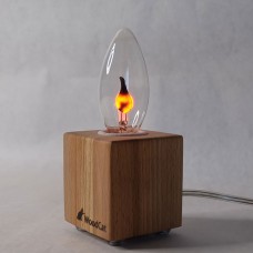 Светильник-ночник "Свеча" из бука, эффект пламени