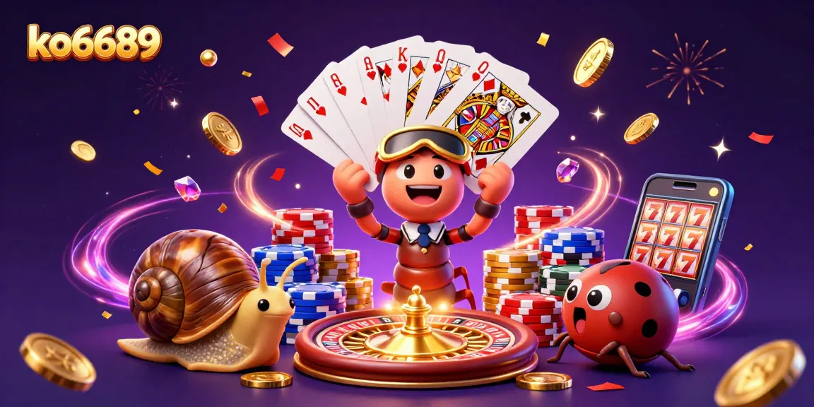 Experience thrilling action at ko6689 with a vibrant casino scene featuring dynamic characters and sparkling rewards.