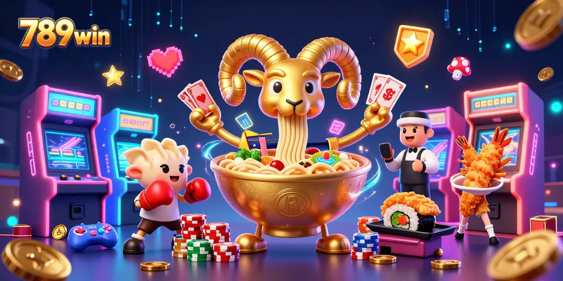 Play exciting games and win big with 789win, featuring a vibrant casino scene with cartoon characters.
