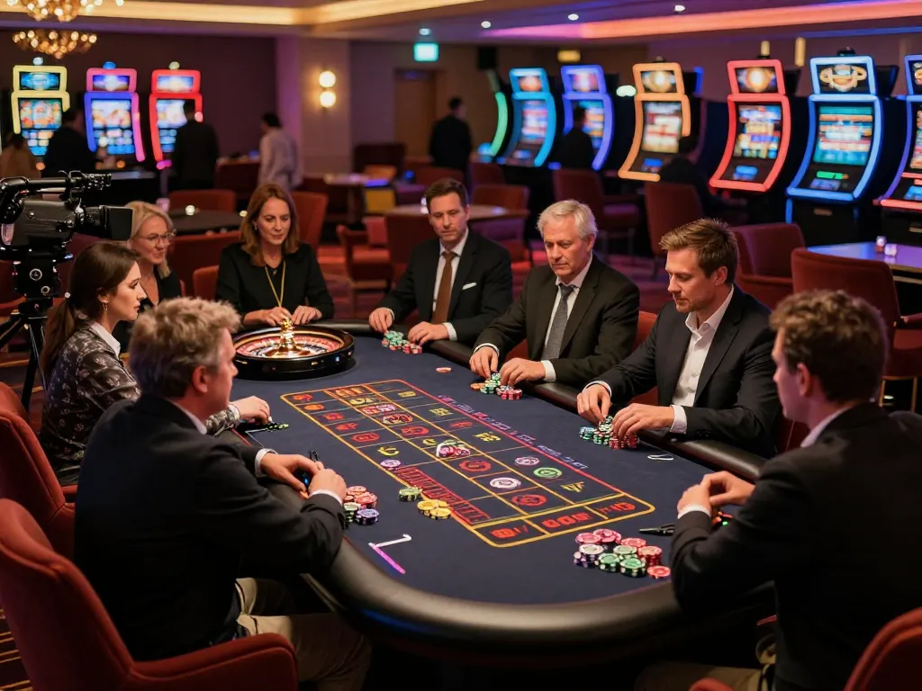 Players enjoying the thrilling gameplay at the TG88 roulette table in a lively casino atmosphere