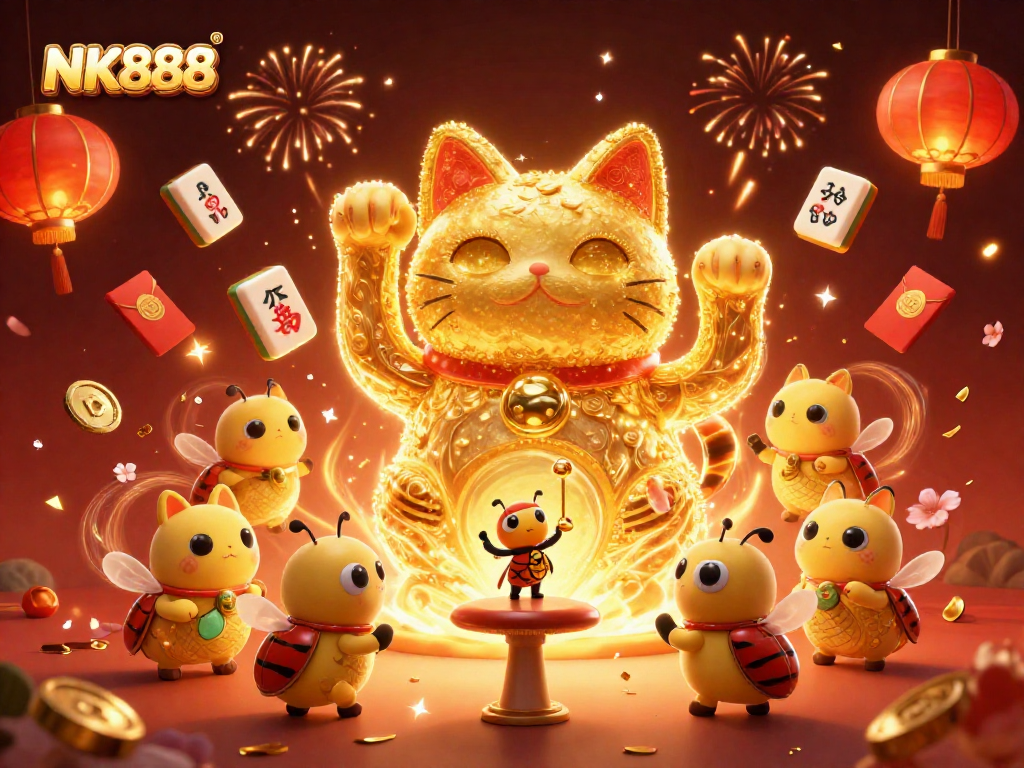 Experience the excitement with NK888's vibrant 3D casino illustration, capturing the thrill of gaming.