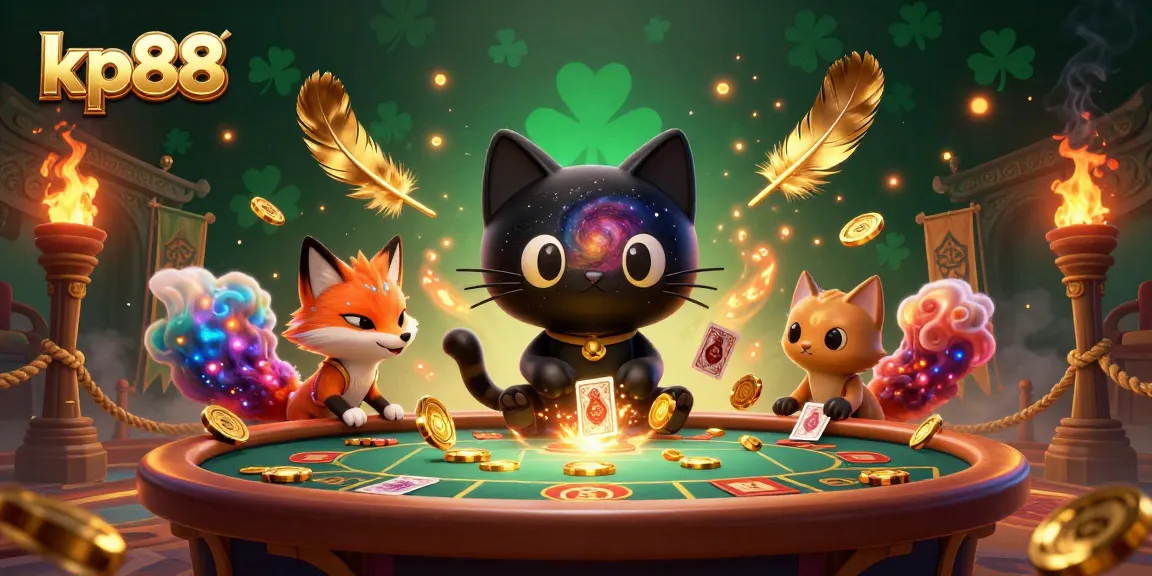 Experience thrilling bets at kp88 casino with a captivating cosmic 3D scene and vibrant characters.