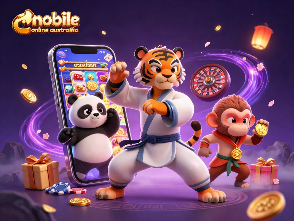 Experience mobile online casinos Australia with vibrant games and charming characters alive in action.