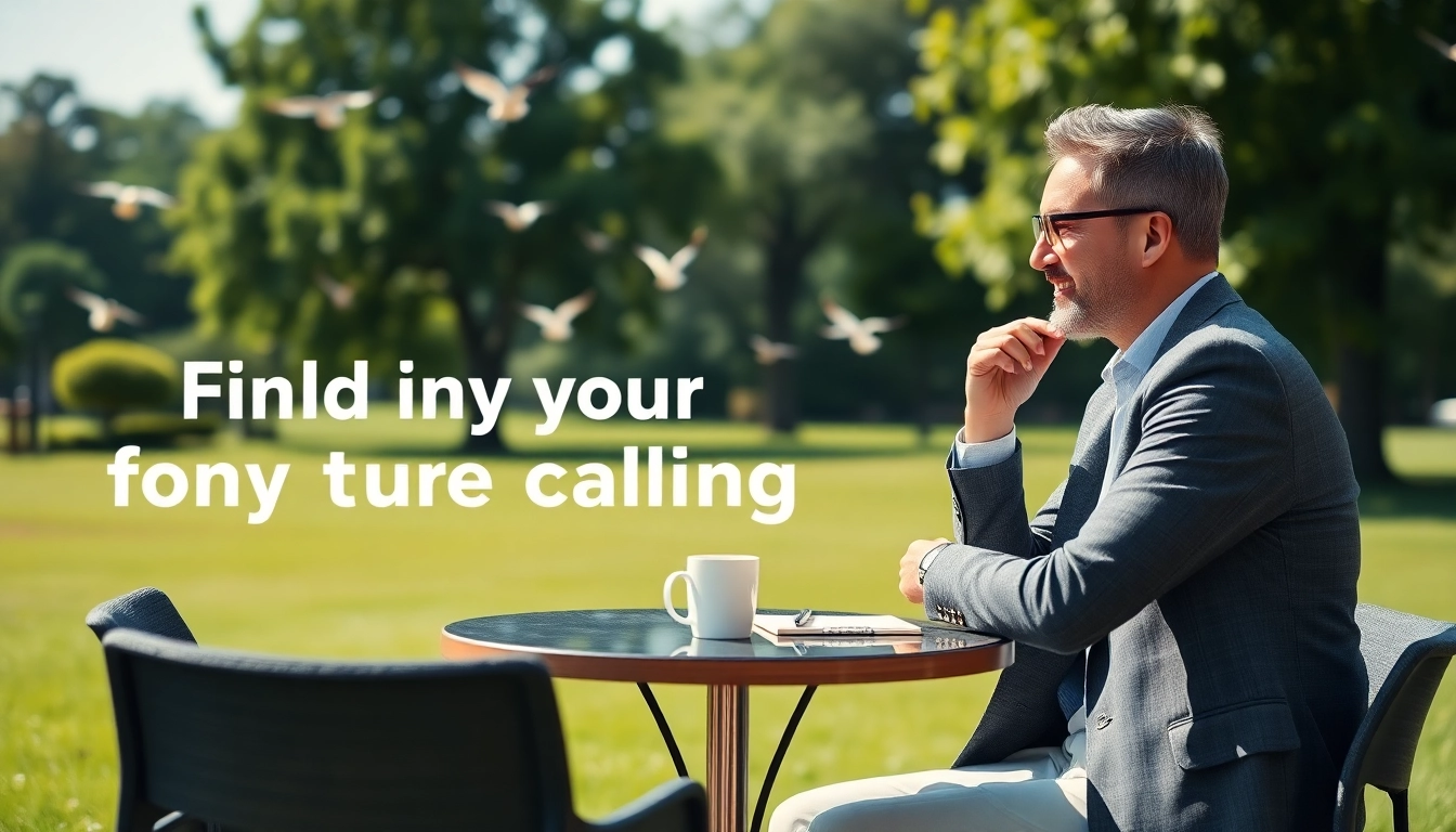 Find my true calling with a career coach in a serene outdoor setting.
