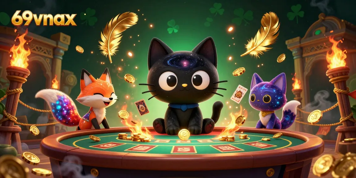 Experience thrilling action at 69vnax, where charming characters engage in vibrant casino games.