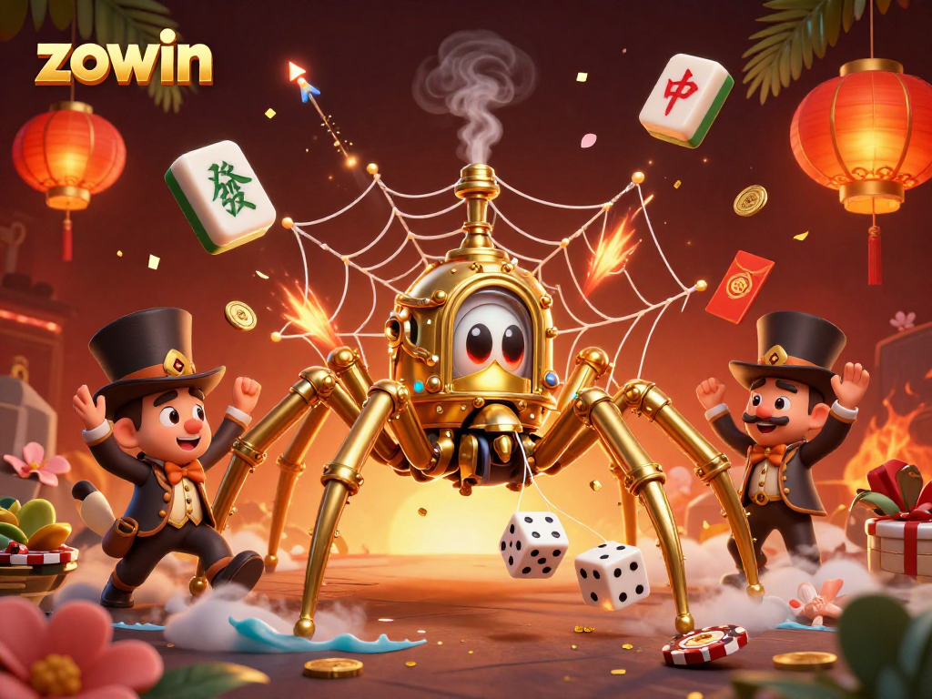 Zowin offers an exciting gaming experience surrounded by steampunk characters and dynamic decorations.