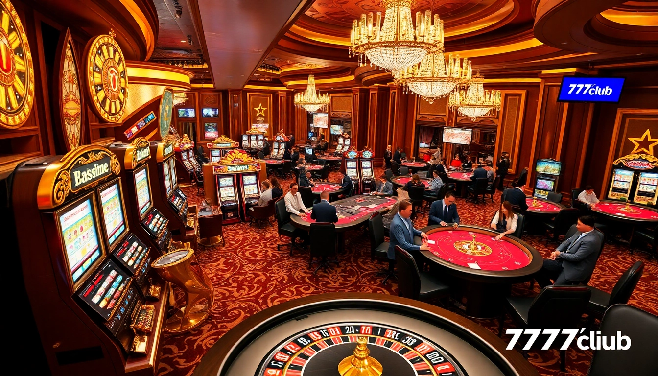Gamblers enjoying high-stakes games at 789club casino, showcasing excitement and luxury.