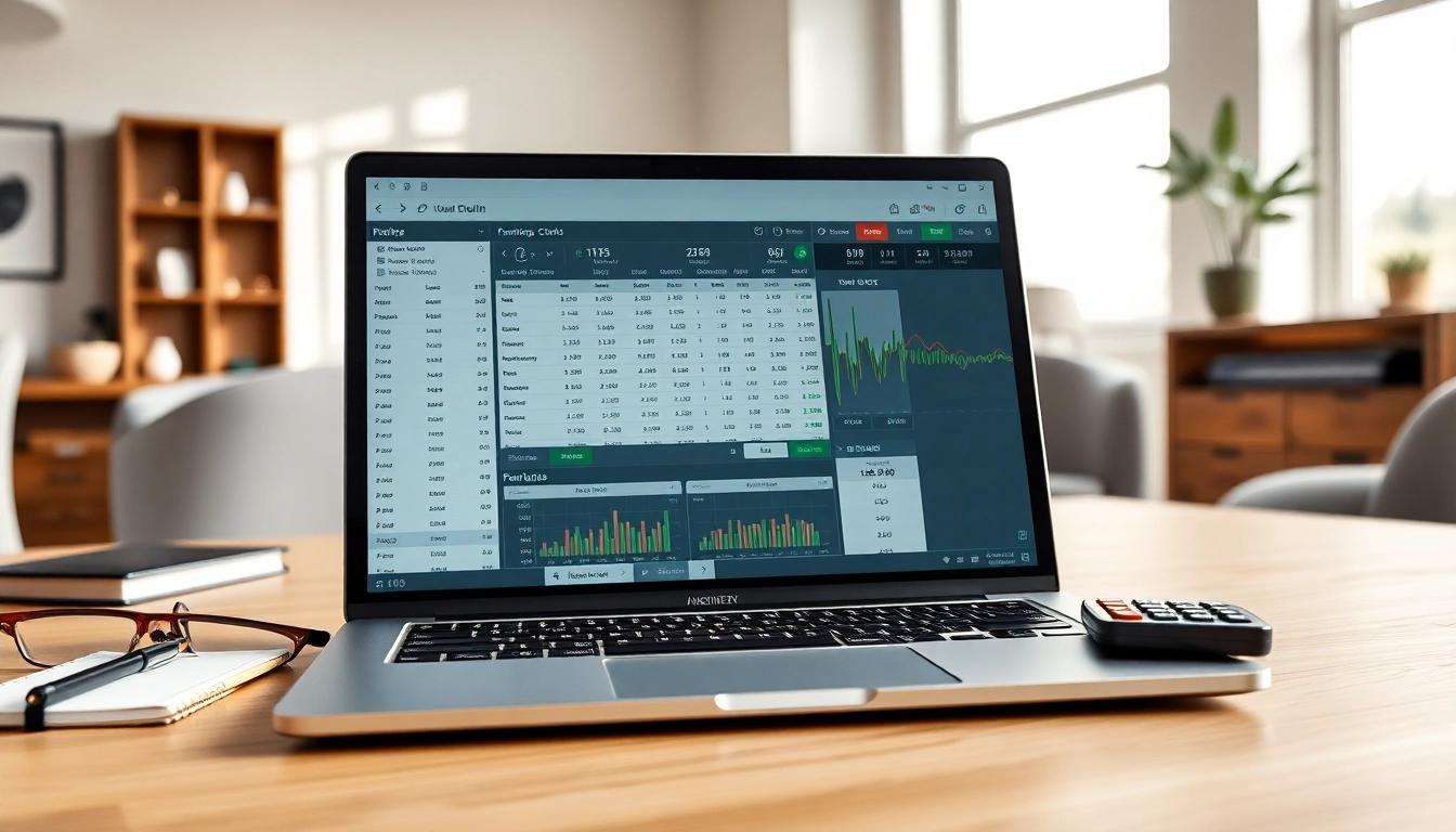 Utilizing Online Gambling Tools displayed on a sleek laptop in a modern workspace.