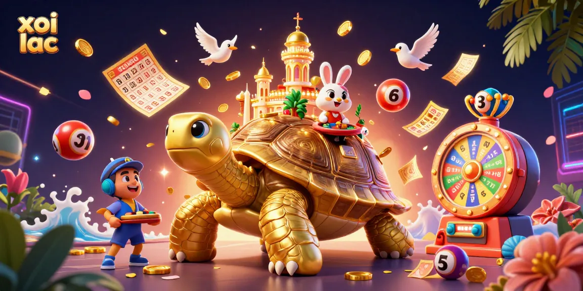 Xoi lac offers thrilling lottery games with colorful balls and vibrant casino atmosphere.