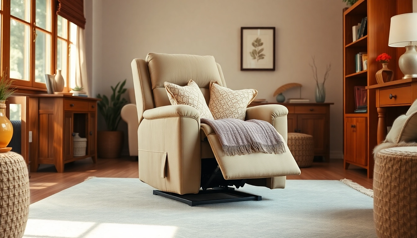 Enhance your comfort with this stylish power lift chair in a cozy living room setting.