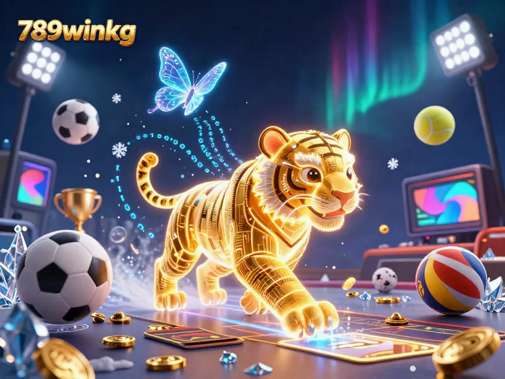 Experience the thrill of 789winkg in a vibrant digital casino scene filled with animated casino elements.