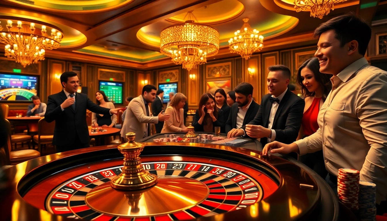 Table games and poker chips in a casino scene showcasing 33win com's thrilling atmosphere.