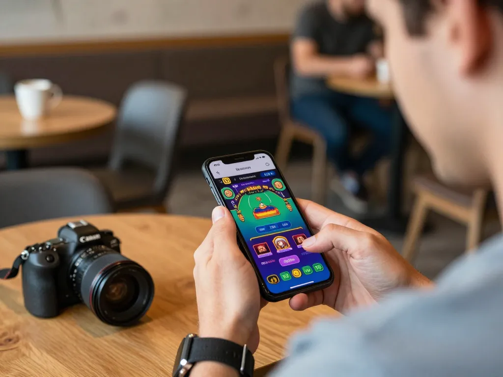 hi88 mobile gaming experience showcasing player engaged in live dealer casino game