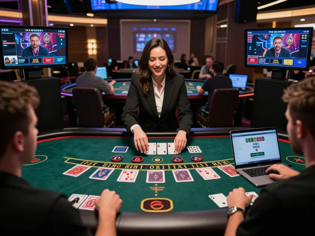 Players engaging in a live dealer blackjack game on LC88 with a virtual table interface.