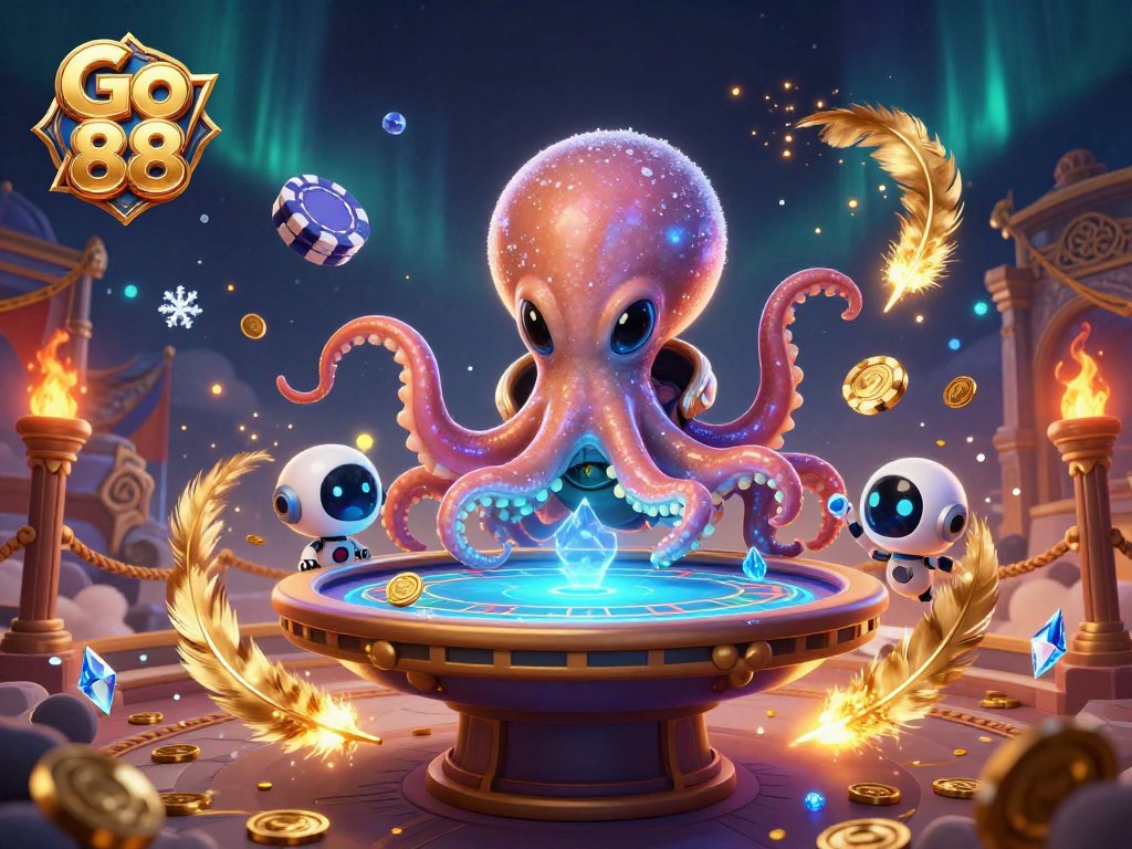 Experience thrilling gaming adventures with Go 88 in a vibrant alien casino scene.