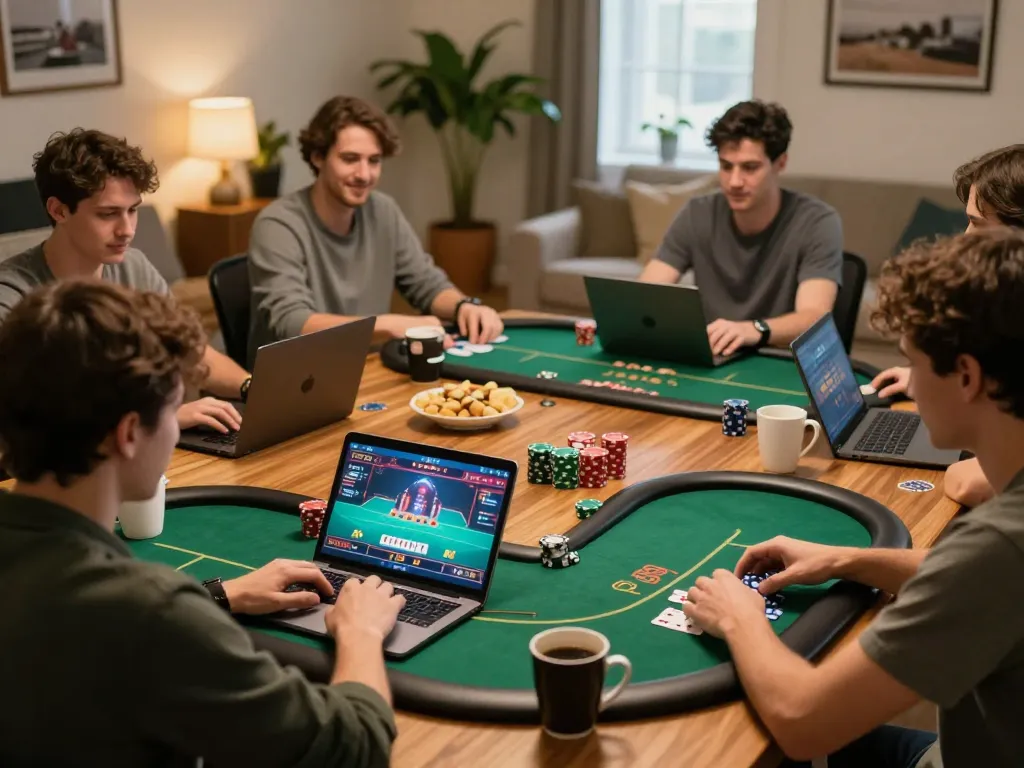 Engaging online gaming experience at God55 casino with players enjoying poker from home.