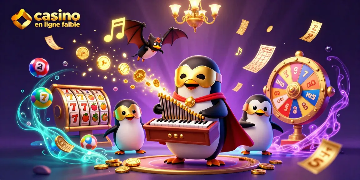 Jouez au casino en ligne fiable où un pingouin fantôme opère des machines à sous sous une acrobatie mystérieuse.