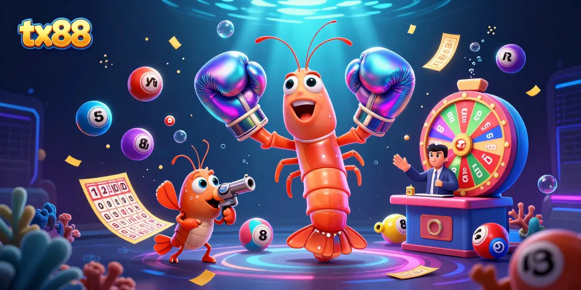 Experience thrilling wins with tx88's vibrant 3D casino illustration featuring lottery excitement!