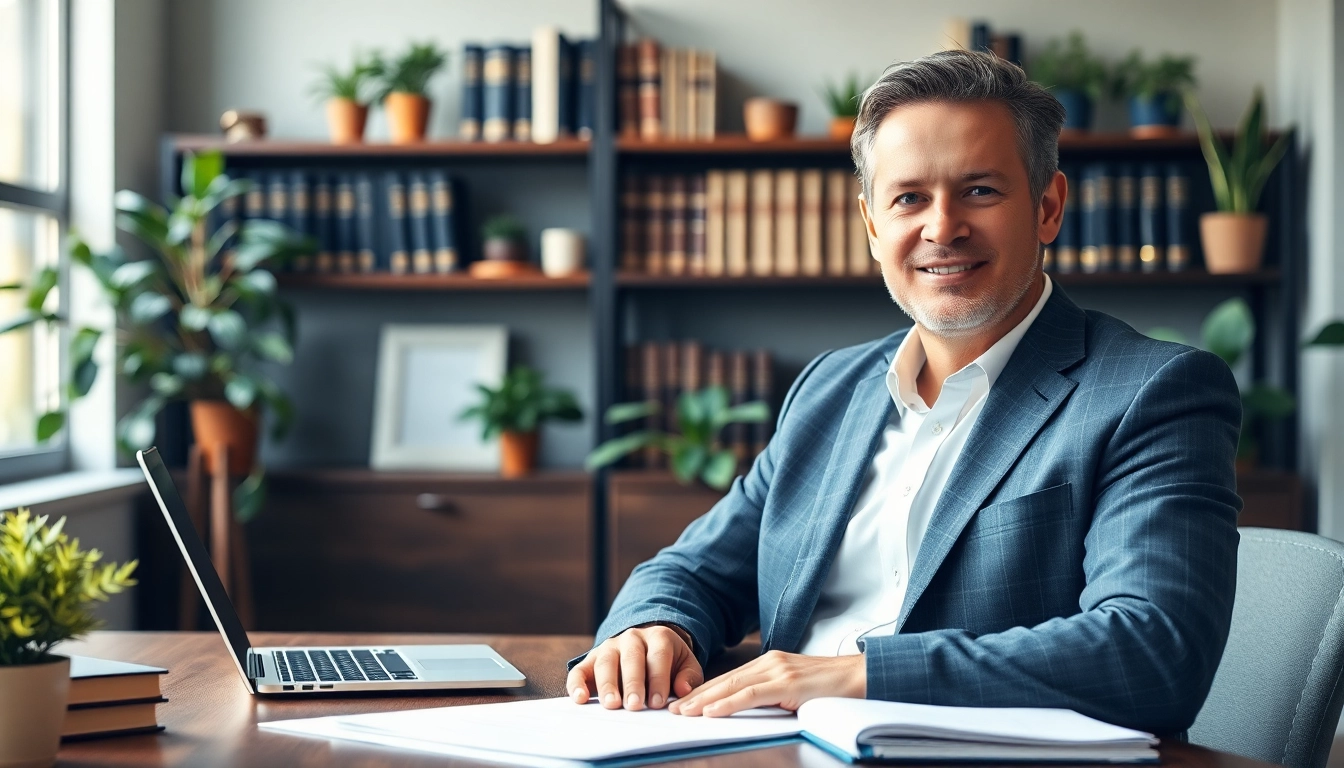 Insightful estate planning session showcasing a professional attorney with documents.