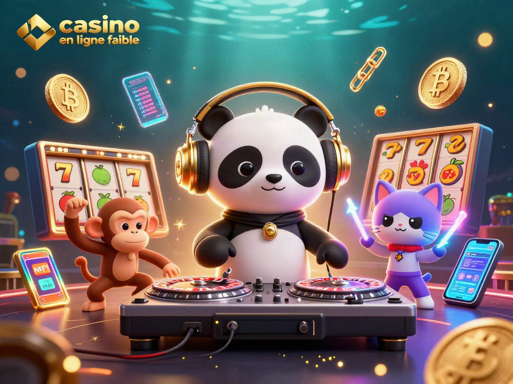 Casino en ligne fiable : spectacle dynamique avec panda DJ, singe danseur et chat rave