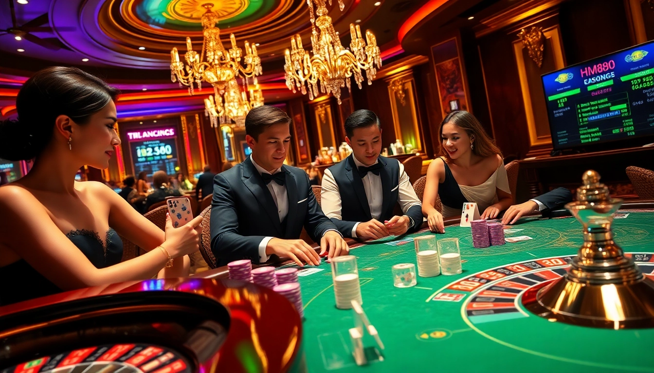 Players strategize and place bets at HM88's luxurious poker table, surrounded by chips and cards.
