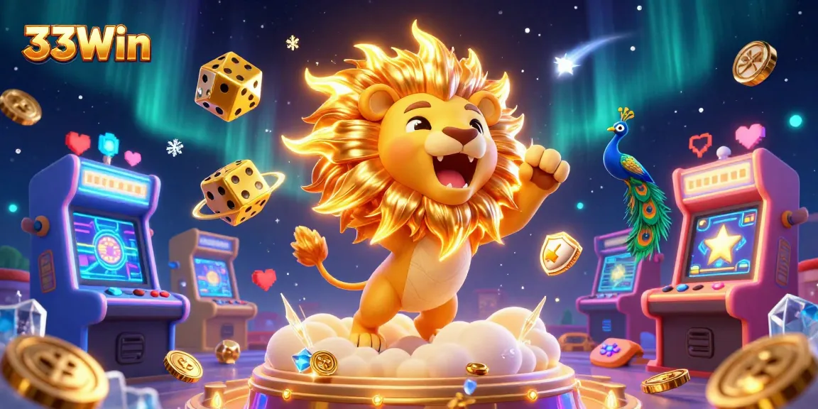 Play thrilling games at 33Win with vibrant 3D casino imagery and dynamic game elements.