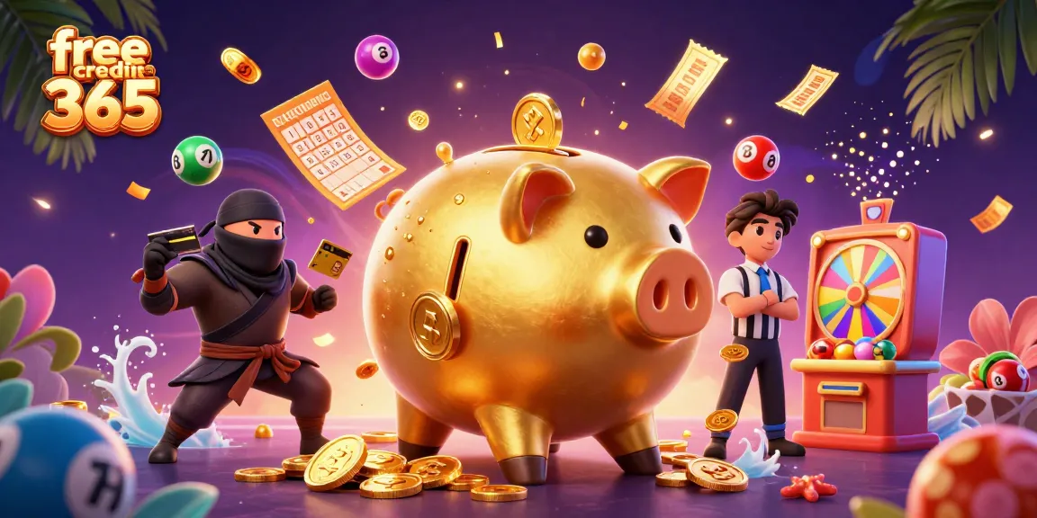 Experience thrilling gameplay with free credit 365, featuring dynamic casino characters and vibrant game elements.