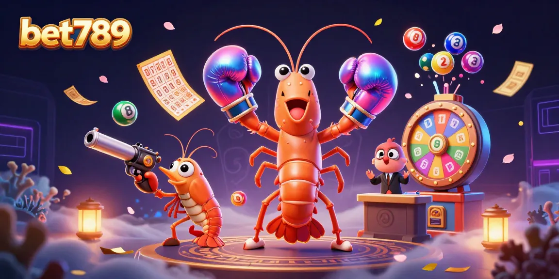 Experience thrilling action with bet789 as you join playful aquatic characters in an exciting lottery scene.