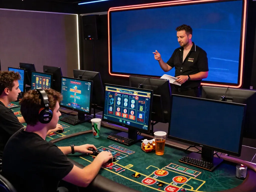 Engaging online gaming experience at https://five88bet.org/ with players and vibrant game displays.