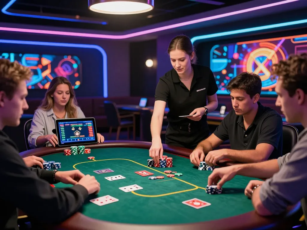 Vibrant online casino hubet88com experience showcasing poker table, players engaged, and exciting atmosphere at casino hubet88.