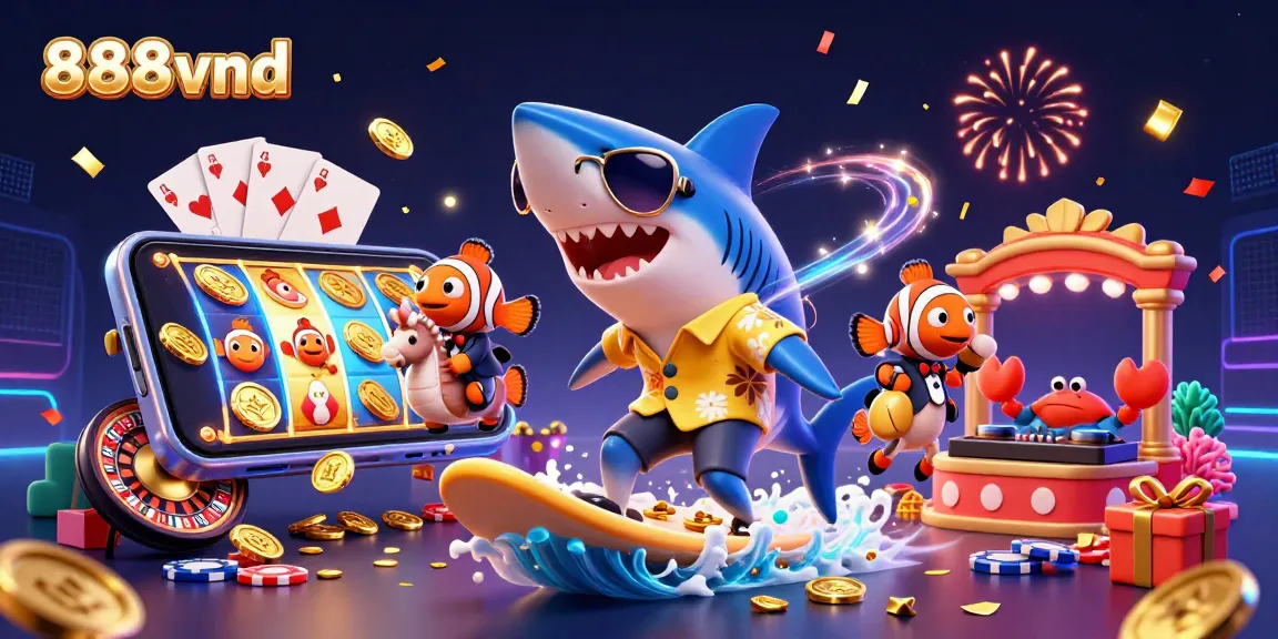 Experience thrilling action at 888vnd with a captivating underwater casino scene featuring unique characters.