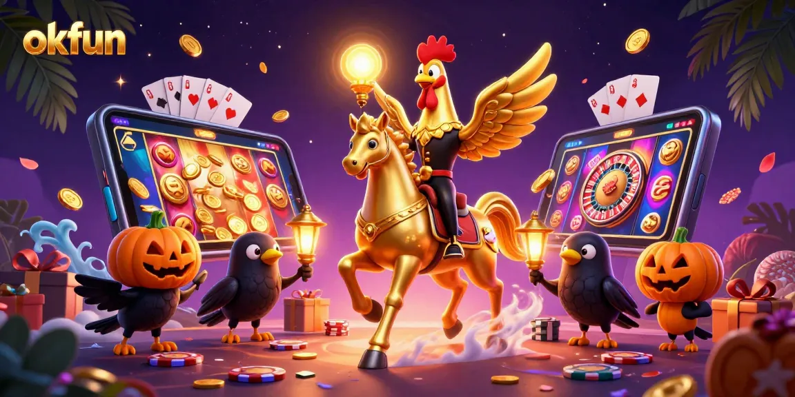 okfun offers an immersive casino experience with thrilling slot games, vibrant characters, and rich visuals.