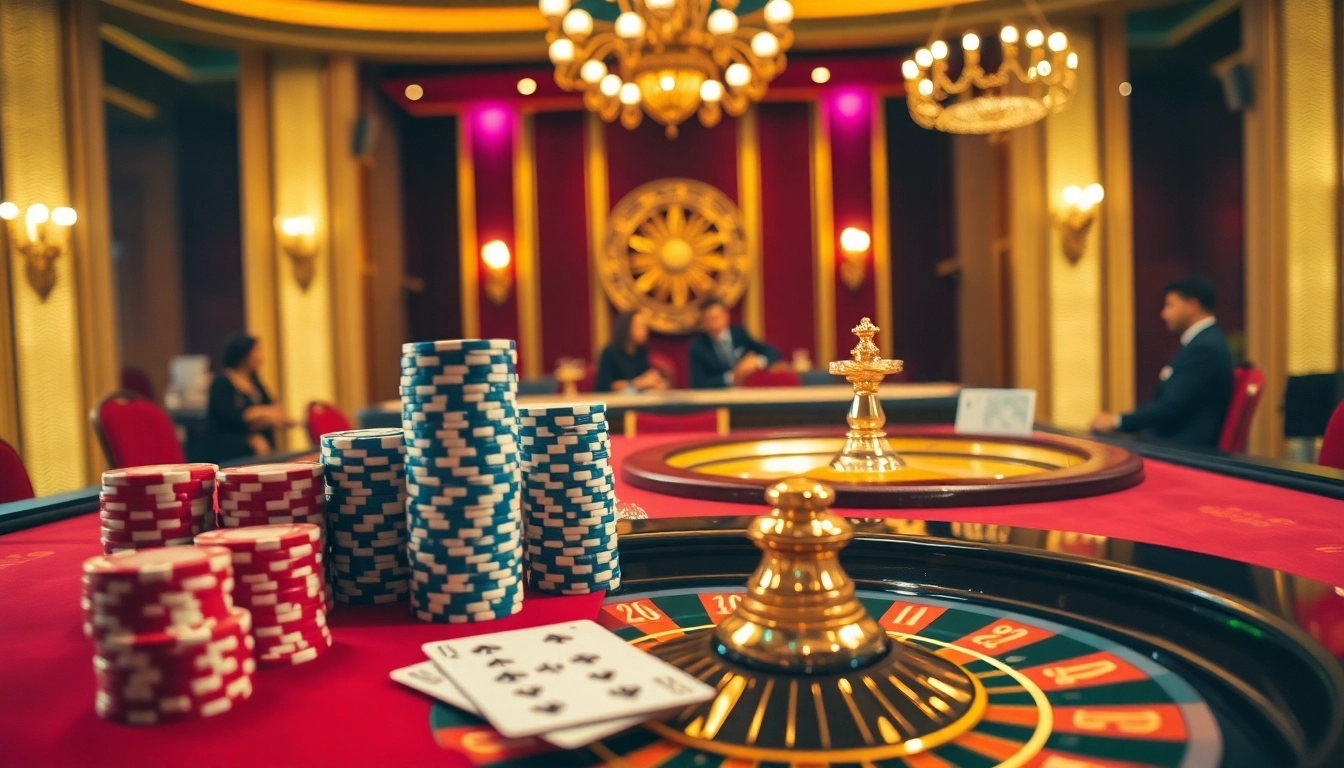 Experience the thrill of high-stakes poker at 789f casino with luxurious decor and vibrant chips.