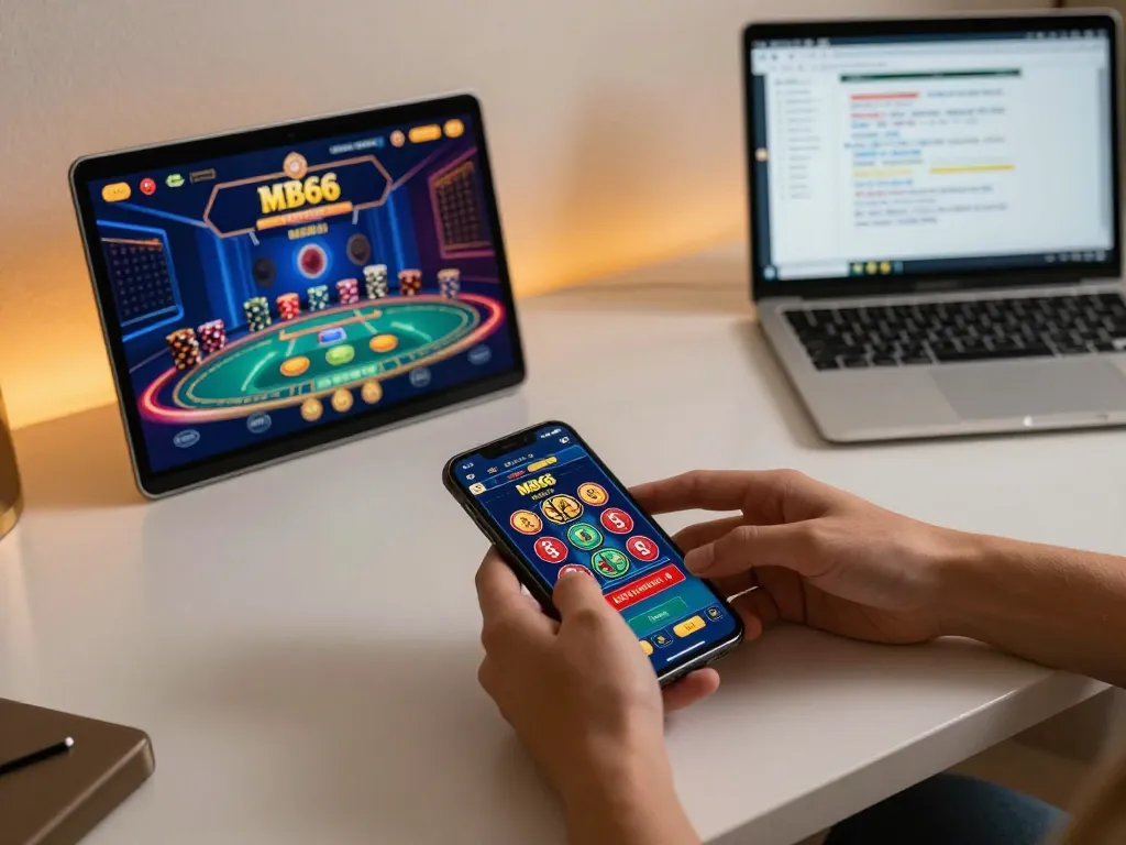 Experience the thrill of MB66 gaming with an engaging smartphone session, showcasing live dealer interaction