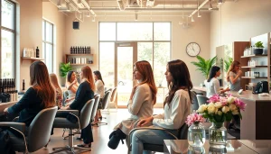 Clients enjoying premium hair services at a leading hair salon in San Diego.