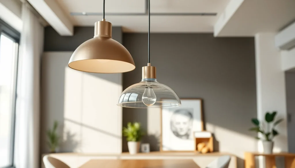 Shop ModernLighting with an elegant pendant light in a contemporary dining setting.