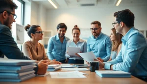 Certification help providers collaborating in a professional office for effective learning.